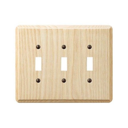 Amerelle Wall Plate, Number of Gangs: 3 gang Wood, Unfinished Finish, Beige 3500899